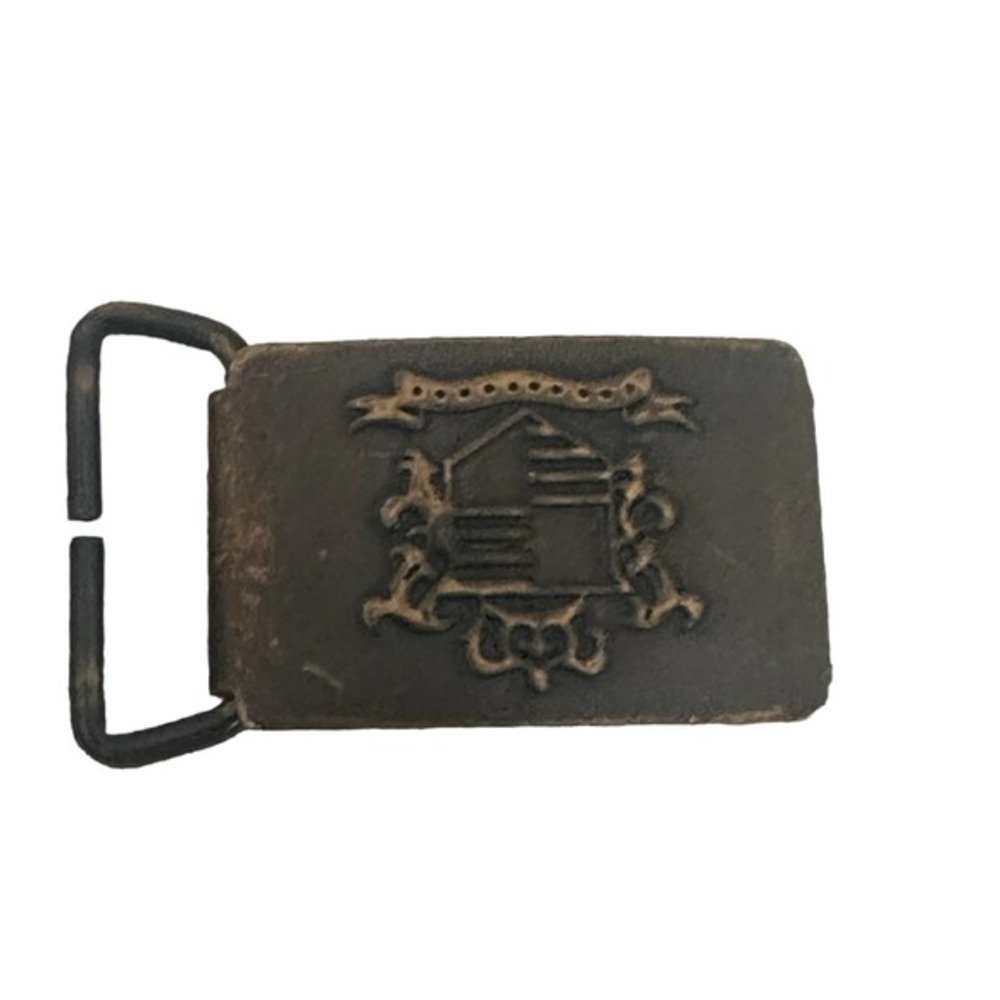 Vintage Copper Coat of Arms small Belt Buckle for 1 inch Belt